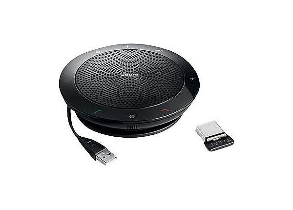 Jabra Speak 510+ MS Wireless Bluetooth Speaker for Softphone and Mobile Phone (7510-309). Link 370 USB Included