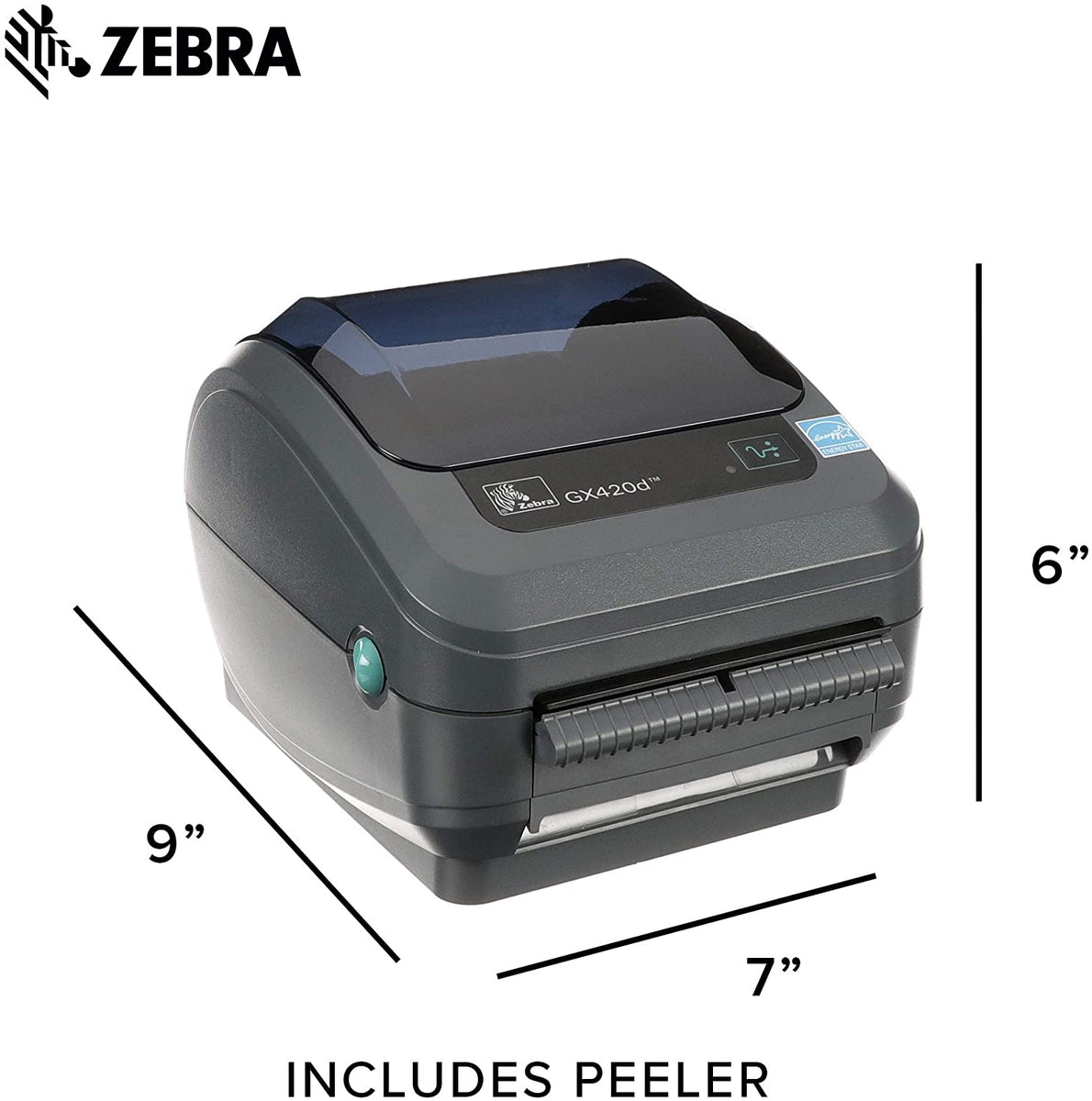 Zebra GX420d Direct Thermal Desktop Printer Print Width of in USB Serial and Ethernet Port Connectivity Includes Peeler GX42-202411-000 - 2